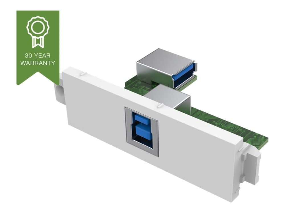 Vision TC3 USBB, USB, 1 moduuli(a), USB 3.2 Gen 1 (3.1 Gen 1), Valkoinen, Akryylinitriilibutadieenistyreeni (ABS), ISO 9001:2015