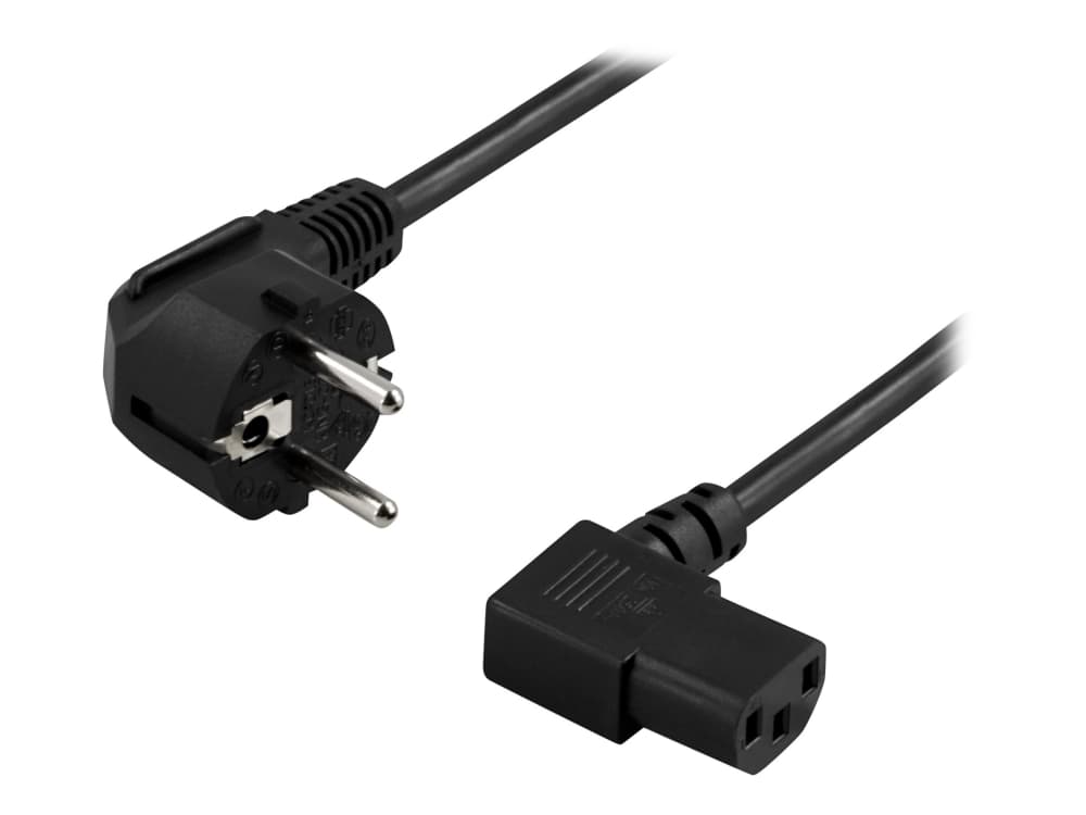DELTACO DEL-111D - Johdinsarja - CEE 7/7 (han) vinklet til IEC 60320 C13 vinklet - AC 250 V - 10 A - 10 m - lajitelma