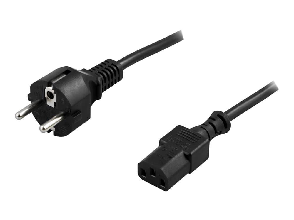 DELTACO DEL-110M - Johdinsarja - CEE 7/7 (han) til IEC 60320 C13 - AC 250 V - 10 A - 3 m - lige stikforbindelse - lajittelu
