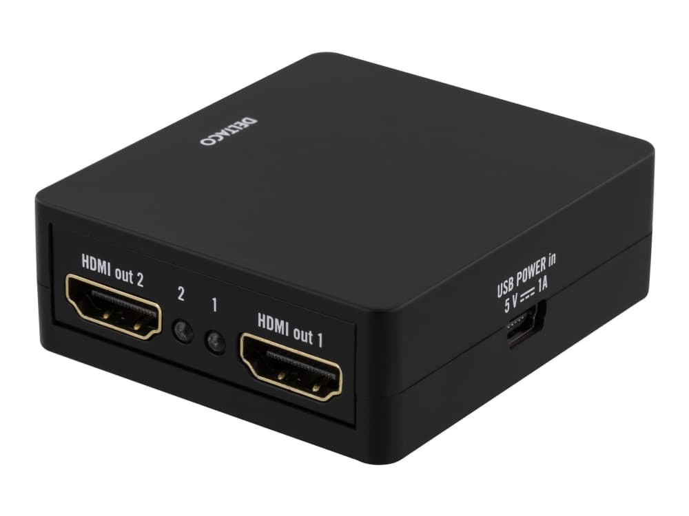 Deltaco HDMI-7050, HDMI, 2x HDMI, 1920 x 1080 pikseliä, Musta, Full HD, 15 m