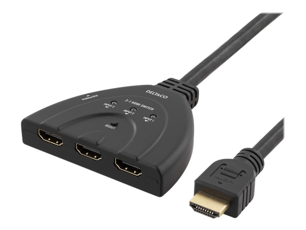 Deltaco HDMI-7044, HDMI, HDMI, 4096 x 2160 pikseliä, Musta, 4K Ultra HD, 60 Hz