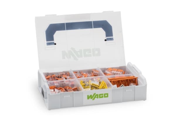 WAGO 221 & 2273 - L-BOXX Mini - Combi - 350 Nivelholkki + 2 DIN-kiskon pidike