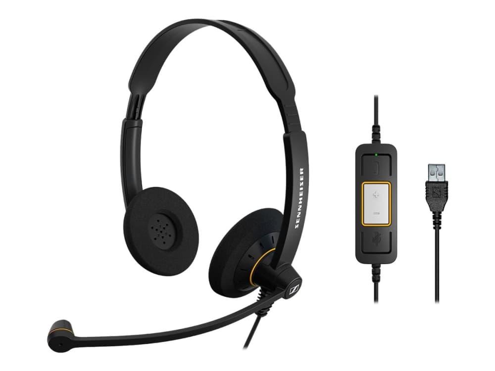 EPOS IMPACT SC 60 USB ML - Kuulokkeet - korvassa - kaapeli - USB - musta oranssilla värillä