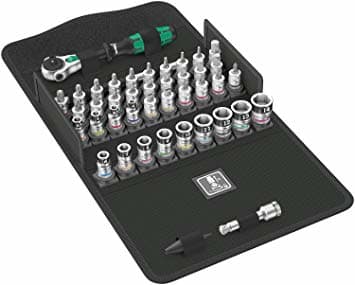 Wera 8100 SA All-in, Hylsyavainsarja, 42 kpl, Musta, Kromi, Vihreä, Hylsyavaimen kahva, 1 kpl, 1/4