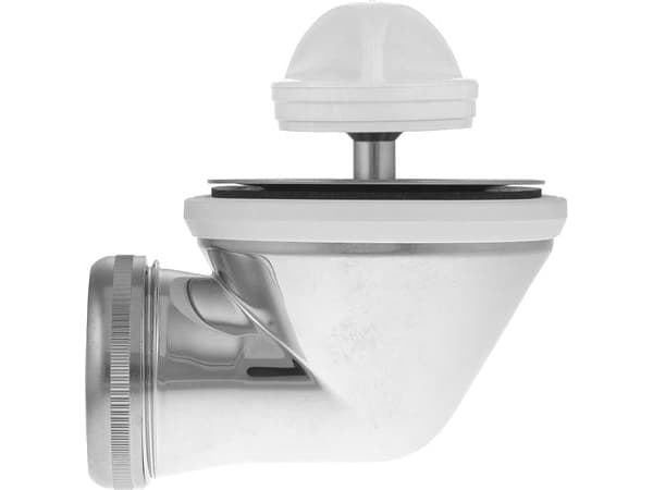 Karfa 1 1/4 kulmapohjaventtiili Ø63 mm, kromi, pesualtaalle, sis. tulpan ja aukon, kromi, kartiotiiviste ø32 mm putkelle