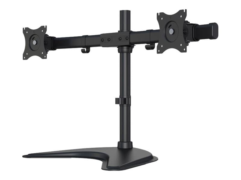 Multibrackets M Deskstand Basic Dual - Kiinnityssarja (pöytäkiinnike) - 2 LCD-näytölle - teräs, kiiltävä alumiini - musta - näytön koko: 15-27 - pöytätelineet
