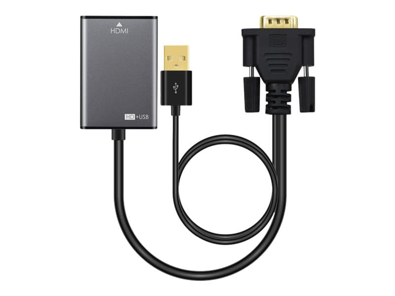 MicroConnect - HDMI-sovitin - USB, HD-15 (VGA) til HDMI hun - 15 cm - lajittelu - aktiv, 1080p tuki