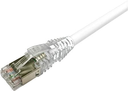 NETCONNECT Patch-kaapeli cat 6A S/FTP PiMF, pituus: 0,5 m väri: valkoinen LSZH-vaipalla