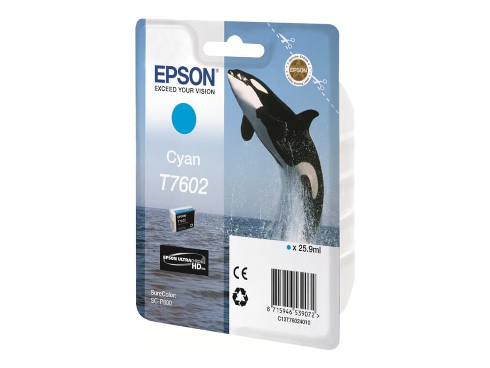 Epson T7602 syaani, 25,9 ml, 1 kpl