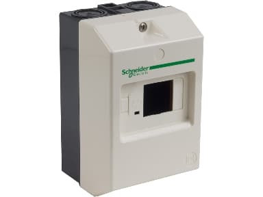 SCHNEIDER ELECTRIC Rasia seinäasennukseenMoottorisuojalle GV2MEIP41, 2 kpl M20/M25-läpiviennit nousu- ja laskukytkentöjä varten