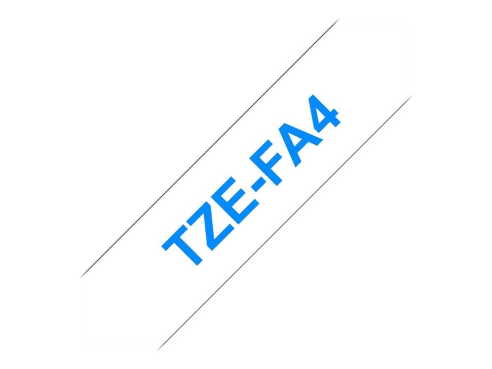 Brother TZE-FA4, Sininen valkoisella, TZe, Musta, Lämpösiirto, Kiina, 5 vuosi/vuosia