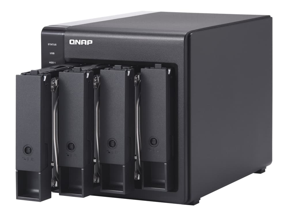 QNAP TR-004 - Kiintolevymallisto - 0 TB - 4 lokeroa (SATA-300) - USB 3.2 Gen 1 (ulkoinen)