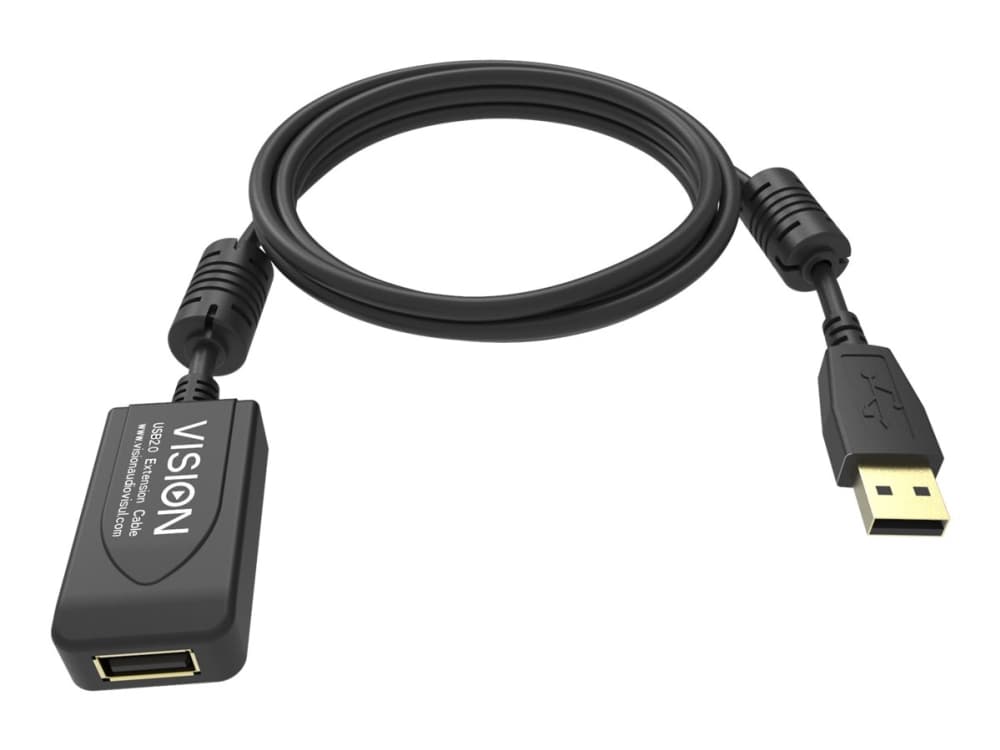 VISION 5m Black USB 2.0 extension cable