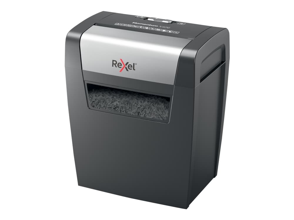 Rexel Momentum X406, Silpuksi leikkaava, 4 x 28 mm, 15 L, 125 arkkia, Painikkeet, 6 arkkia