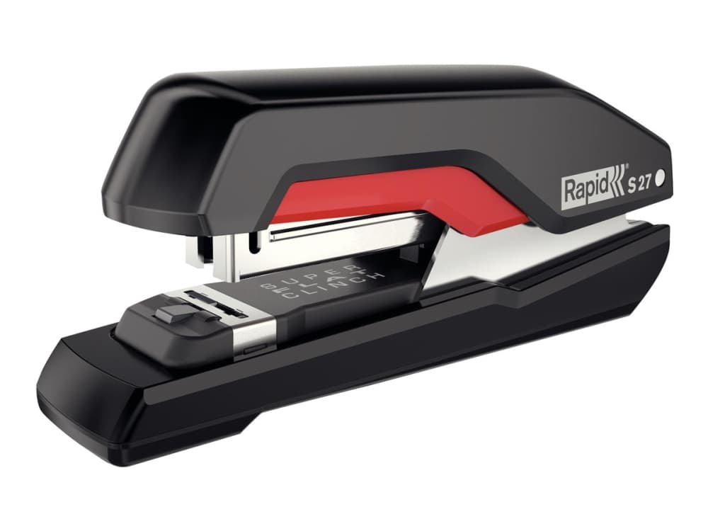 Rapid Nitoja S27 Super flatclinch 30 arkkia, 30 arkkia, Musta, Punainen, Litteä nidonta, 24/6, Muovi, 80 g/m²