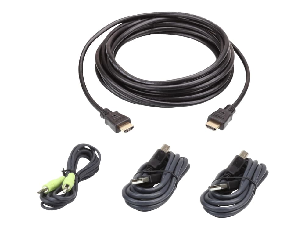 ATEN 2L-7D03UHX4 USB HDMI Secure KVM - Näppäimistö / video / hiiri / audio / USB-kaapelisarja - TAA-yhteensopiva