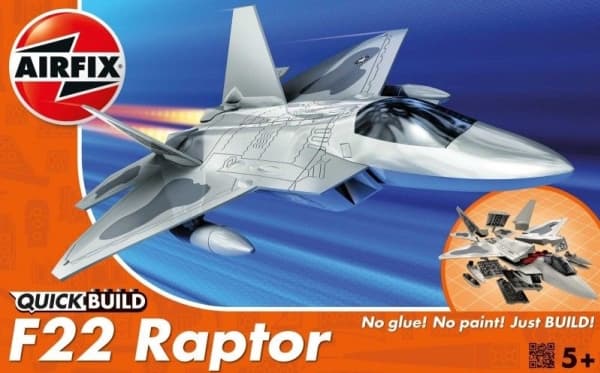 Airfix QUICK BUILD F22 Raptor, Fixed-wing aircraft model, Kokoamispakkaus, F22 Raptor, Ei sukupuolirajoitusta, Muovi, 24 kpl