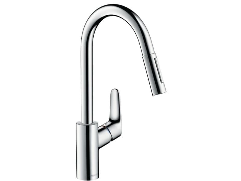 hansgrohe Focus 1-vartinen keittiösekoitin 240, jossa on ulosvedettävä suihku