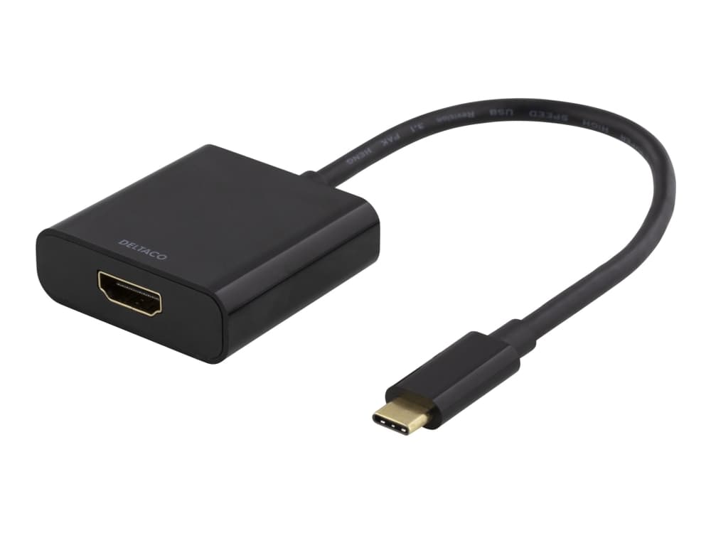 Deltaco USBC-HDMI8, 4096 x 2160 pikseliä, Musta, Laatikko, 40 mm, 43 mm, 16 mm