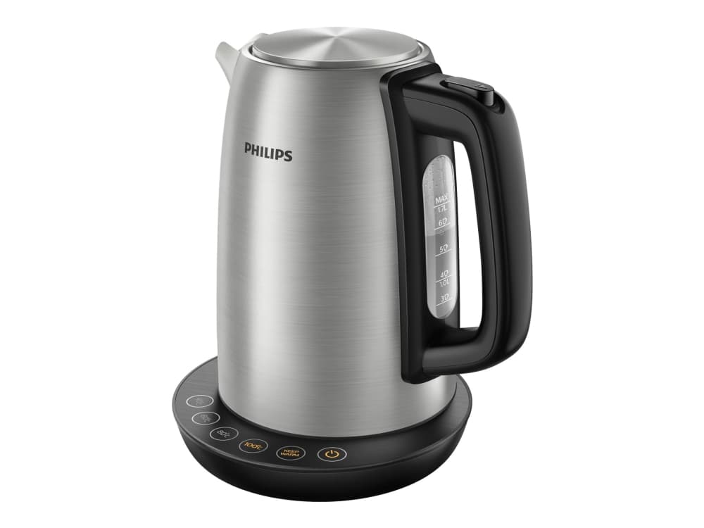Philips Avance Collection HD9359/90 Vedenkeitin, lämpötilansäätö, 1,7 L, 2200 W, Musta, Metallinen, Ruostumaton teräs, Veden tason ilmaisin, Ylikuumenemissuoja