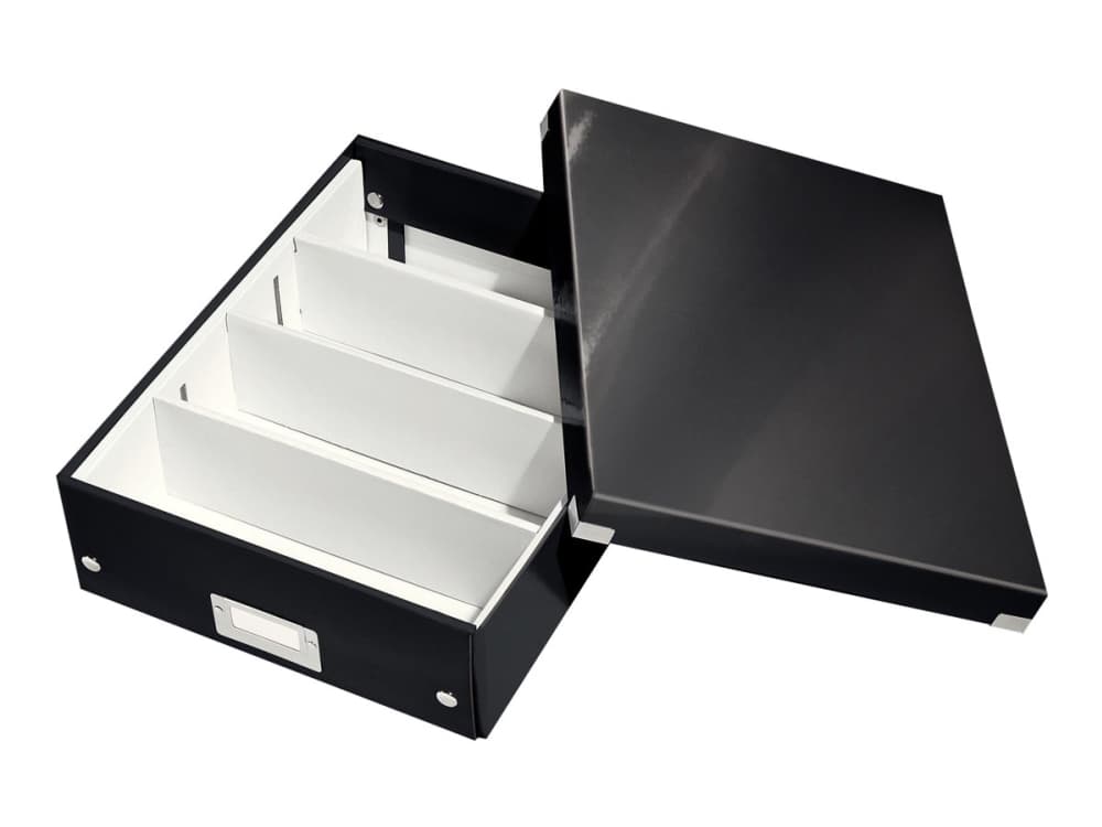 Leitz Click & Store WOW lokerikkolaatikko, Medium, 85 % kierrätyskartonki, Musta, Kartonki, 880 g