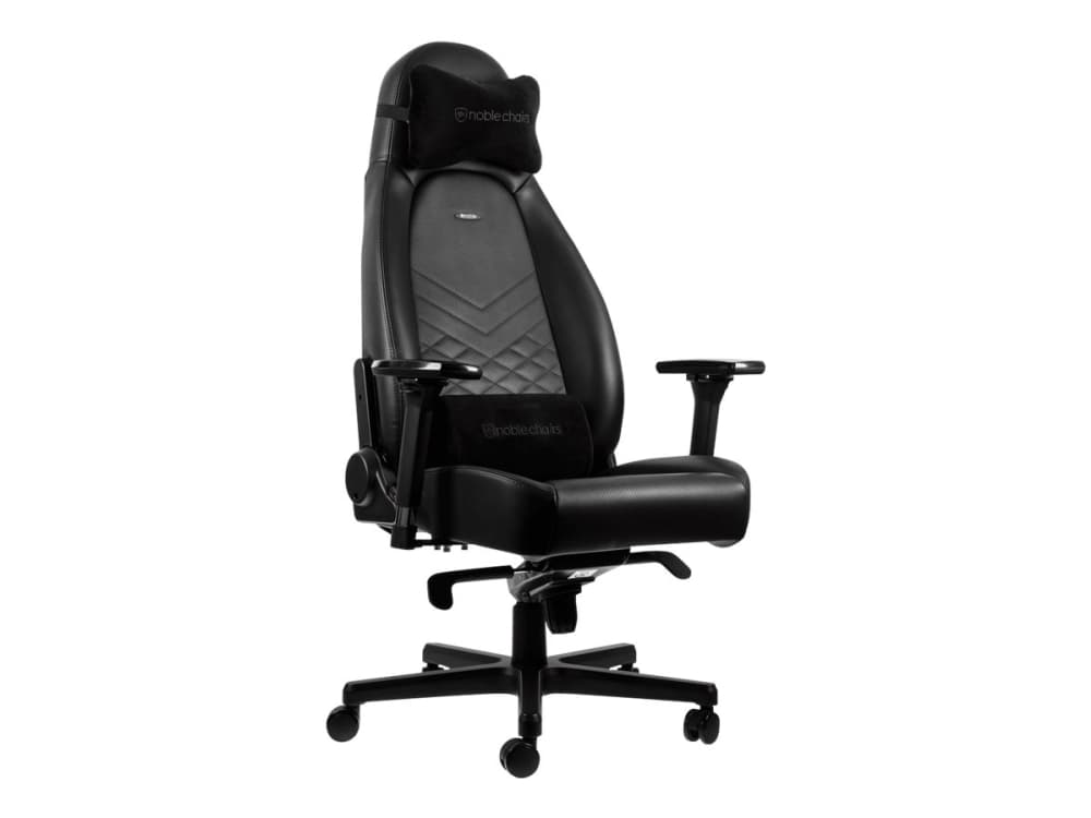 noblechairs Icon, pehmustettu istuin, Pehmustettu selkänoja, Alumiini, Musta, Ruostumaton teräs, Musta