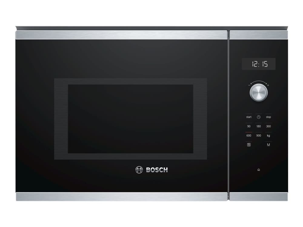 Bosch Serie 6 BFL554MS0, Kiinteä, Solo-mikroaaltouuni, 25 L, 900 W, Rotaatio, Kosketus, Musta, Ruostumaton teräs