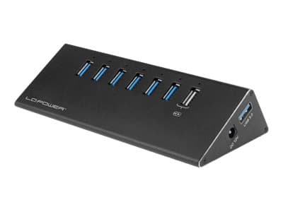 LC-Power USB Hub, USB 3.2 Gen 1 (3.1 Gen 1) Type-A, USB 3.2 Gen 1 (3.1 Gen 1) Type-A, 5000 Mbit/s, Musta, Alumiini, Muovi, CE