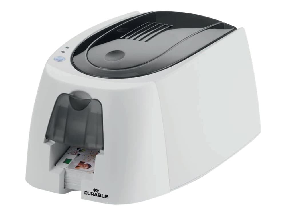 DURABLE DURACARD ID 300 - Muovikorttitulostin - väri - mustesublimaatio/lämpösiirto - CR-80-kortti (85,6 x 54 mm) - 260 x 300 dpi - jopa 325 korttia/tunti (mono) / jopa 95 korttia/tunti (väri) - kapasiteetti: 25 korttia - USB 2.0