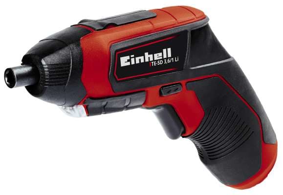 Einhell TE-SD 3,6/1 Li, Magneettinen kärkirasia, Musta, Punainen, 4,5 Nm, 6,35 mm, Akku, 3,6 V
