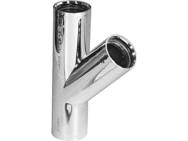 Purus grenrør 45° 32 mm forkromet PP/TPE