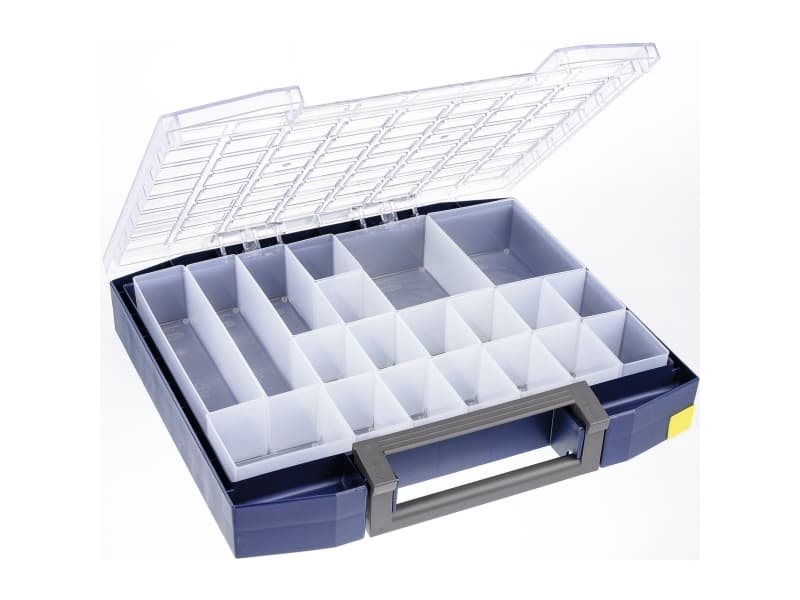 raaco Boxxser 80, Työkalulaatikko, Polykarbonaatti (PC), Polypropeeni, Sininen, Läpinäkyvä, 20 kg, Sarana, 465 mm