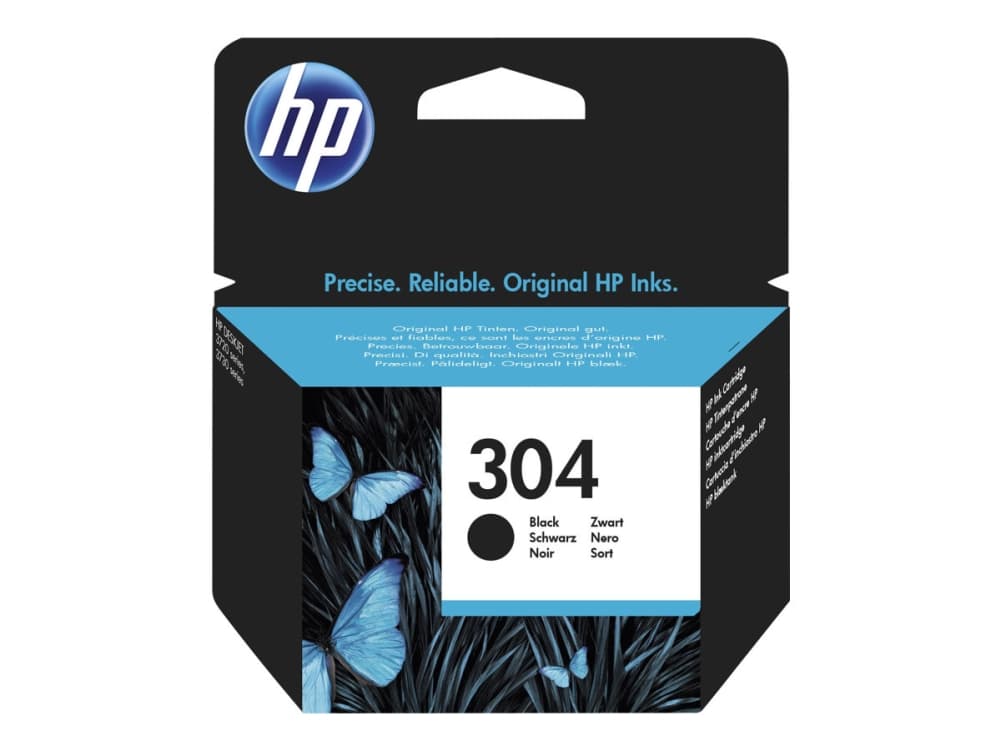 HP 304 musta alkuperäinen mustekasetti, Vakio, Musta, Väriainepohjainen muste, 4 ml, 1 kpl, 120 sivua