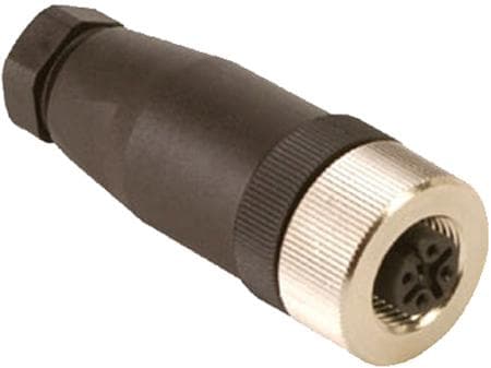 Liitin M12 5P suora D-tyypin naarasliitin