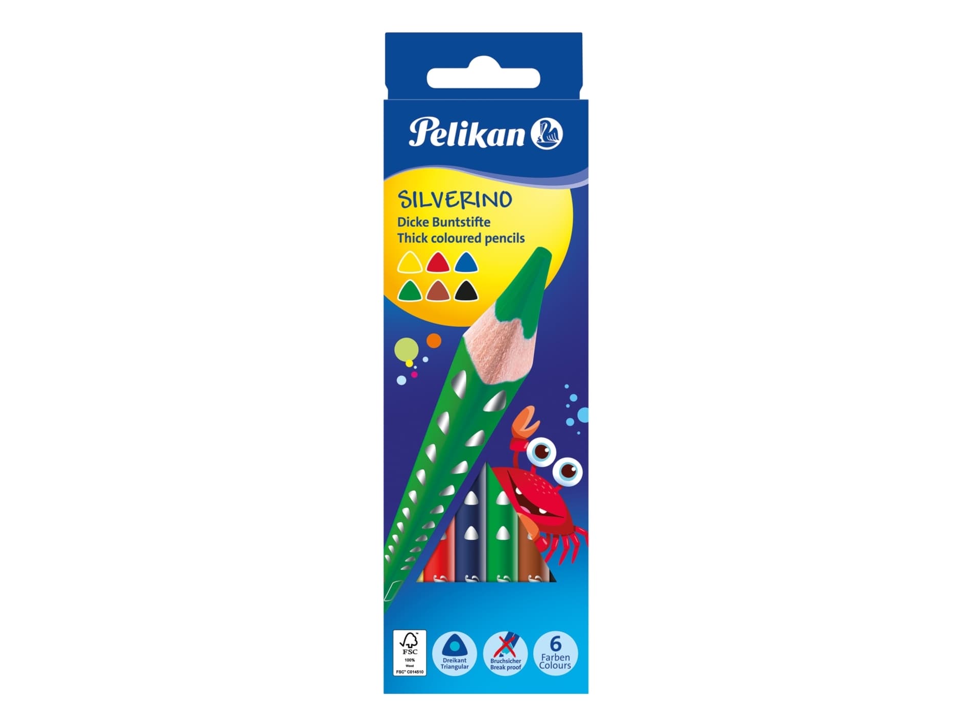 Pelikan 700610, Musta, Ruskea, Vihreä, Punainen, Violetti, Keltainen, 6 kpl