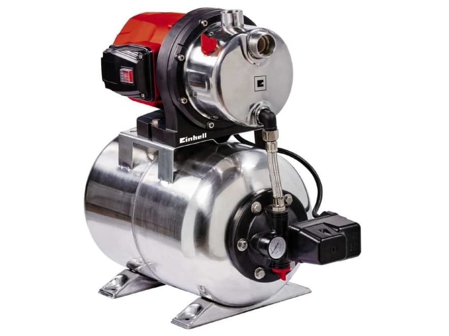 Einhell GC-WW 1250 NN, Paineenkorotus pumppu, 1200 W, AC, 5 bar, 5000 l/h, Punainen, Ruostumaton teräs