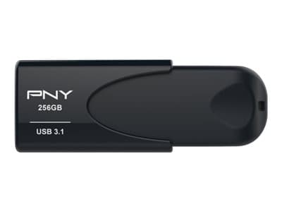 PNY Attache 4, 256 GB, USB A-tyyppi, 3.2 Gen 1 (3.1 Gen 1), 80 MB/s, Ilman suojusta, Musta