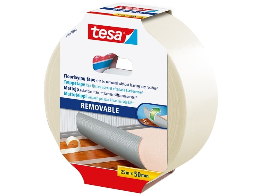 Tæppetape tesa® dobbeltklæbende 50 mm x 25m
