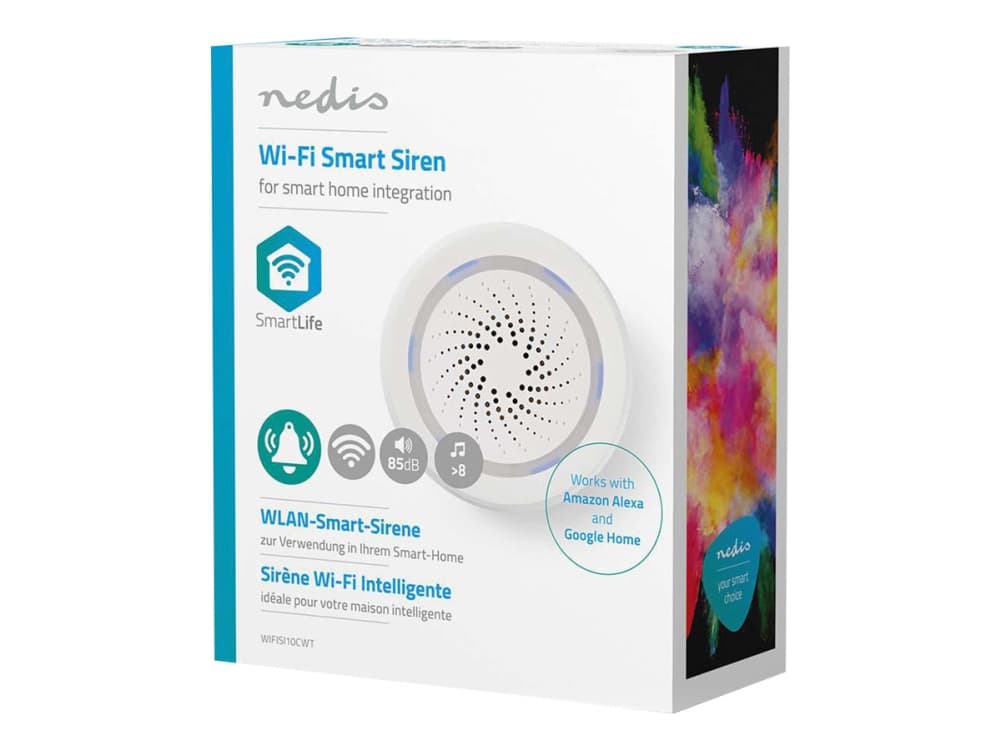 Nedis WIFISI10CWT, Langaton sireeni, Sisätila, 85 dB, Valkoinen