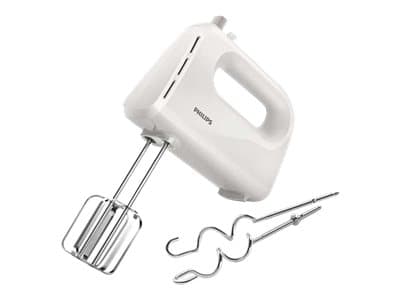 Philips 3000 series HR3705/00 3000 -sarjan vatkain, Käsisekoitin, Valkoinen, Vaivaus, Sekoitus, Sekoittaminen, 1,2 m, Painikkeet, Musta
