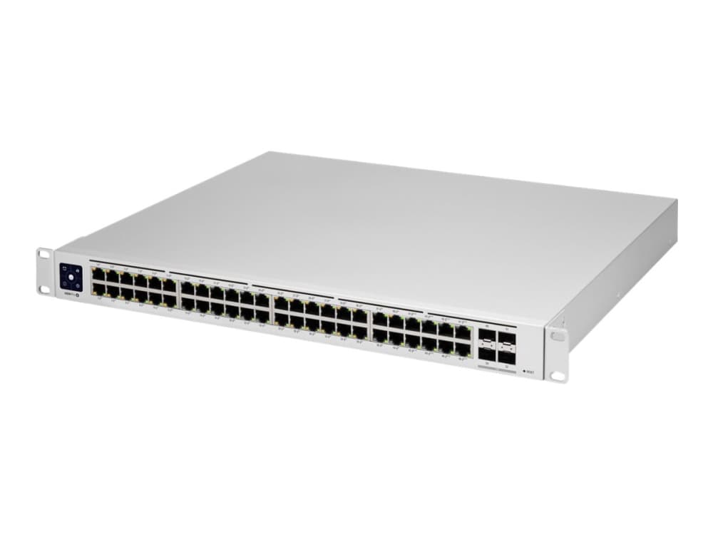 Ubiquiti UniFi Switch USW-PRO-48-POE - Kytkin - Hallittu - 48 x 10/100/1000 (40 PoE+, 8 PoE++) + 4 x 10Gb Ethernet SFP+ - Telineasennettava - PoE++ (600 W) - AC 120/230 V / DC 11,5/52 V