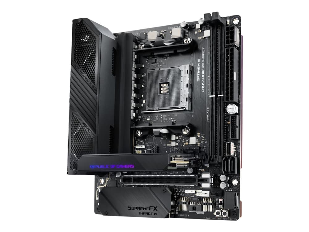 ASUS ROG Crosshair VIII Impact - Bundkortti - ATX - Socket AM4 - AMD X570 piirisarja - USB-C Gen2, USB 3.2 Gen 1, USB 3.2 Gen 2 - Gigabit LAN, 2.5 Gigabit LAN - HD Audio (8-kanavainen)
