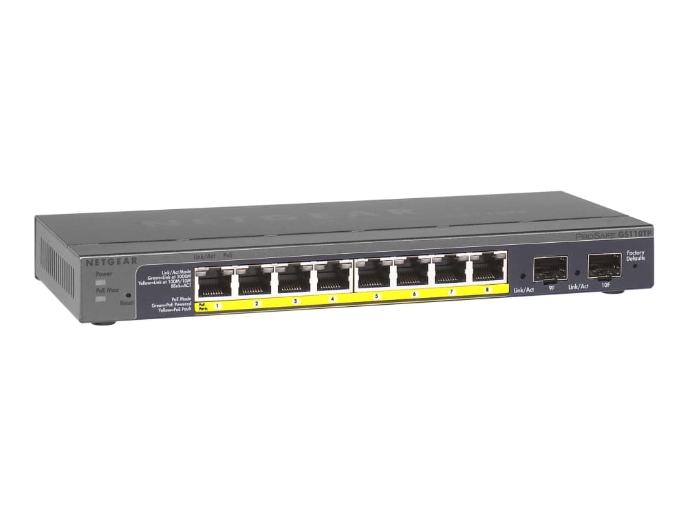 NETGEAR GS110TP, Hallittu, L2/L3/L4, Gigabit Ethernet (10/100/1000), Täysin kaksipuolinen, Power over Ethernet -tuki