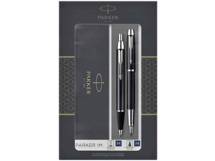 Parker 2093215, Musta, Hopea, 2 kpl, Kuulakärkikynä + mustekynä
