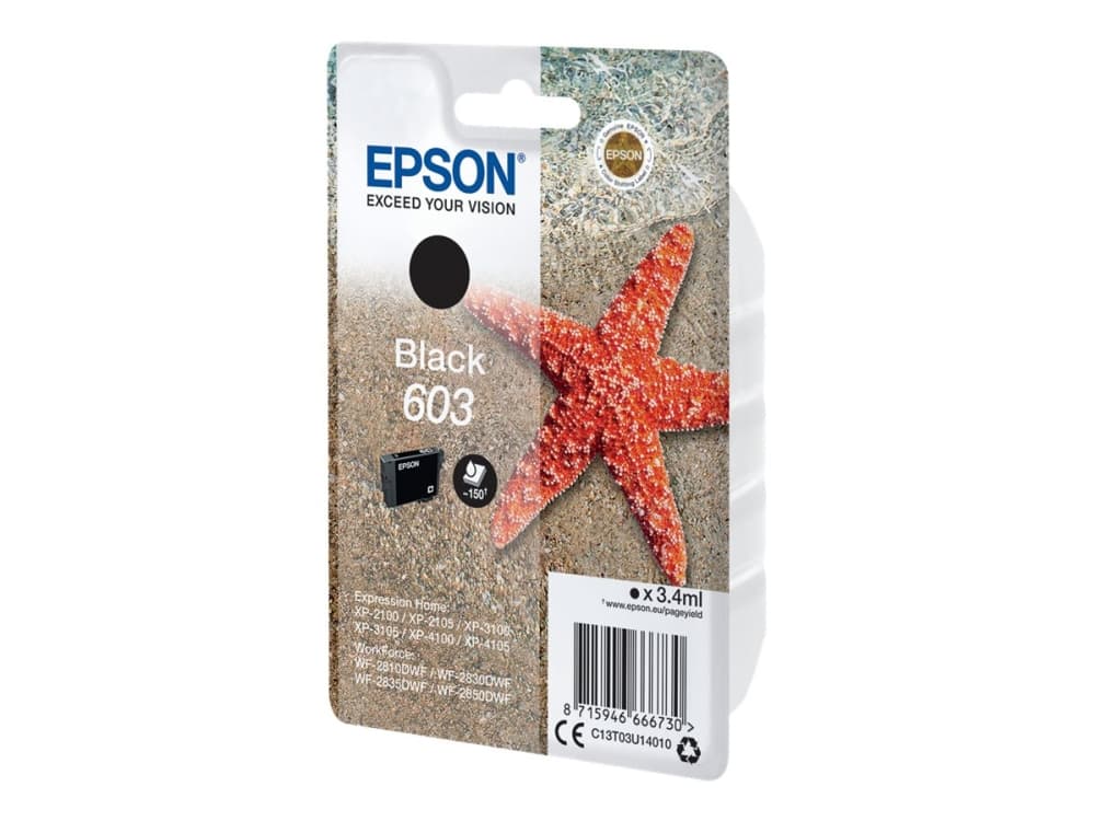 Epson Singlepack Black 603 Ink, Perusvärintuotto, 3,4 ml, 1 kpl