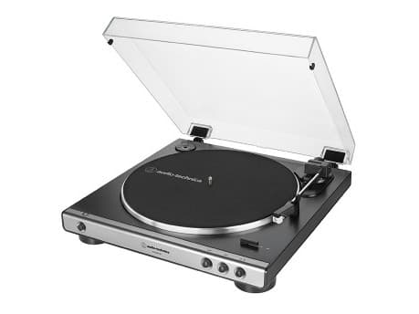 Audio-Technica AT-LP60XUSB, Hihnakäyttöinen levysoitin, Täysin automaattinen, Harmaa, Metallinen, Alumiini, 33 1/3,45 RPM, DC-servomoottori