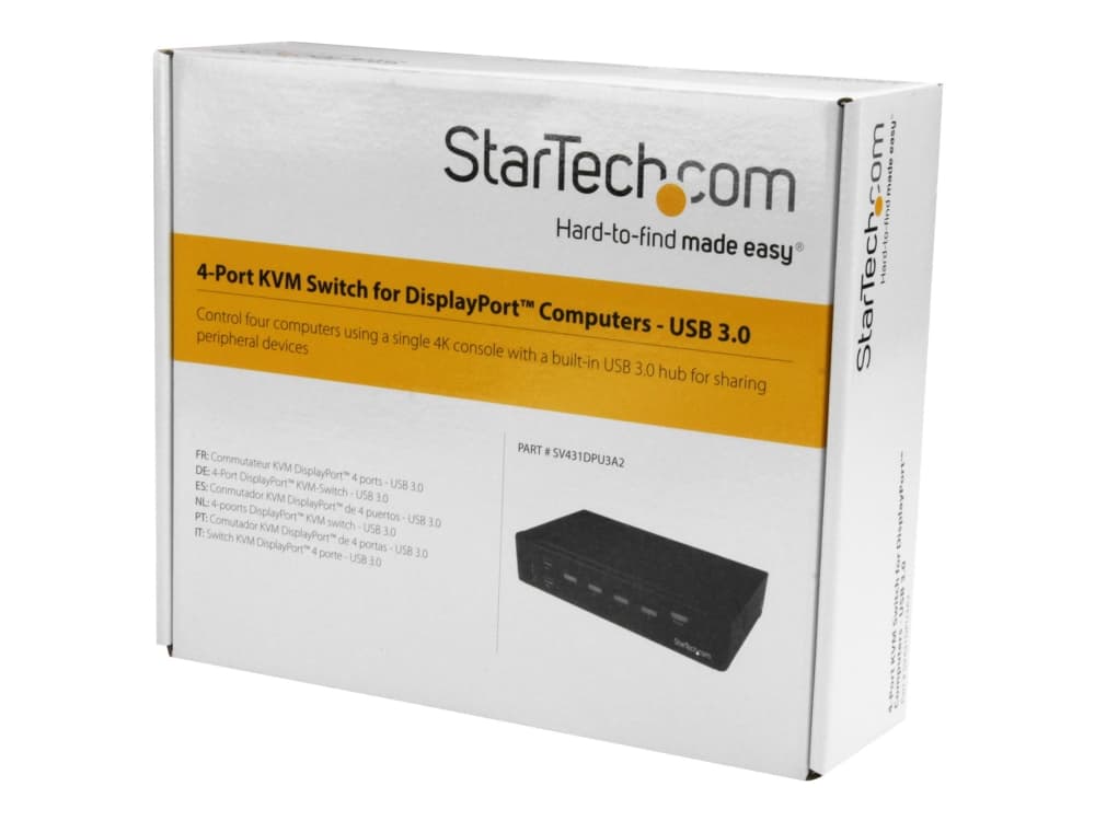 StarTech.com SV431DPU3A2, 3840 x 2160 pikseliä, 4K Ultra HD, Telineasennus, 18 W, Musta