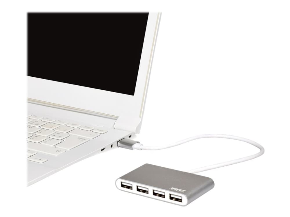 Port Designs 900120, USB 2.0, USB 2.0, 480 Mbit/s, Harmaa, Valkoinen, Akryylinitriilibutadieenistyreeni (ABS), Alumiini, 0,12 m