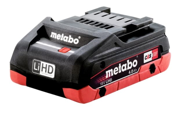Metabo 625367000, Akku, Erittäin tiheä litiumioni (LiHD), 4 ah, 18 V, Metabo, Musta, Punainen