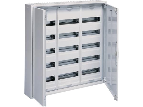 HAGER Gruppetavle FWB 180 modulermed låge, bæreramme, afdækning,DIN skinne og QuickConnect klemmer800x800x161mm, stål hvidIP44